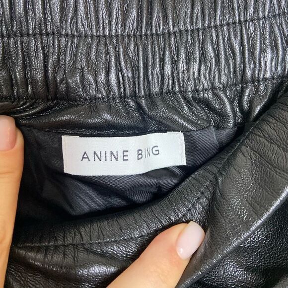 NWT Anine Bing Soto Vegan Leather Mini Black  Skirt Size XS - Picture 14 of 15